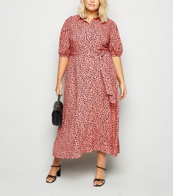 plus size pink leopard print dress