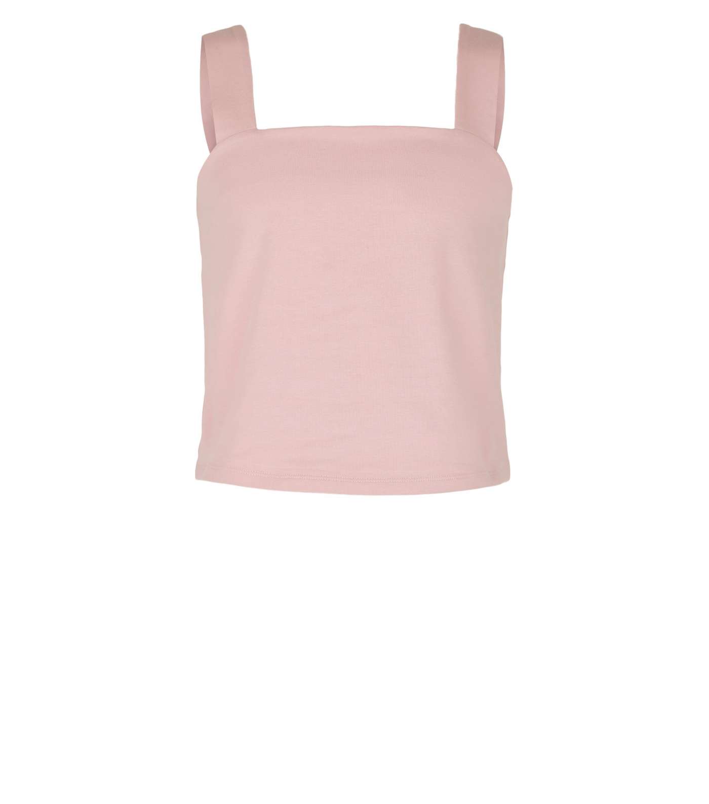 Girls Pale Pink Square Neck Vest Image 4