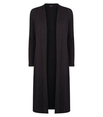 black fine knit cardigan