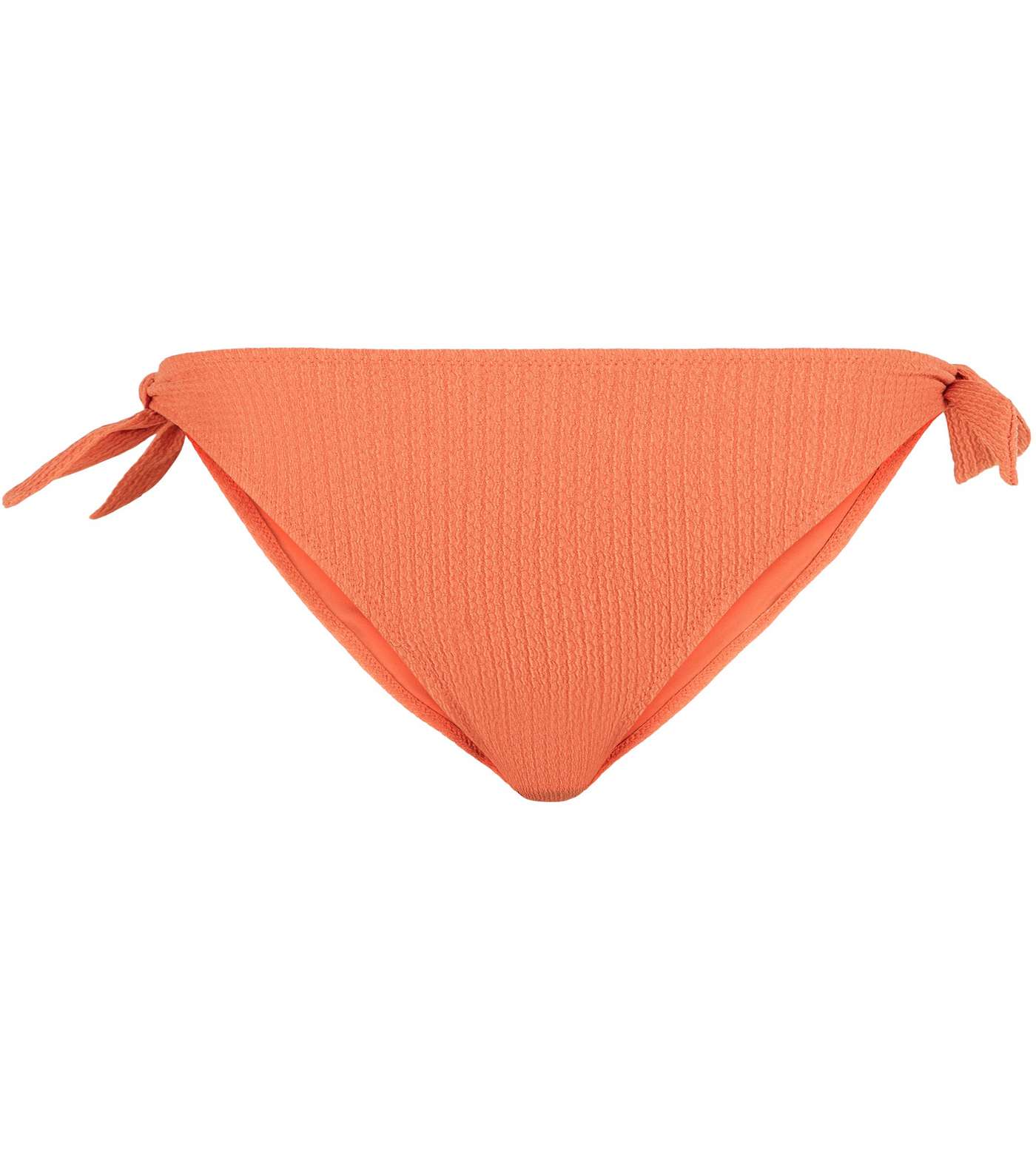 Bright Orange Tie Side Hipster Bikini Bottoms Image 3