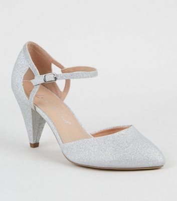 silver grey wide fit shoes