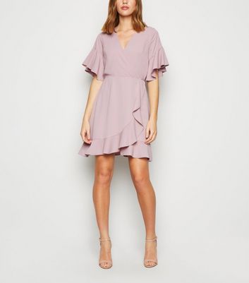 Image of AX Paris Pink Flutter Sleeve Mini Dress New Look