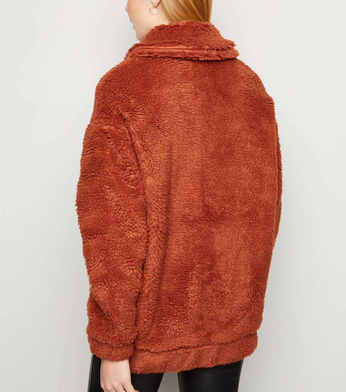 Cameo Rose Rust Teddy Bomber Jacket Image 3