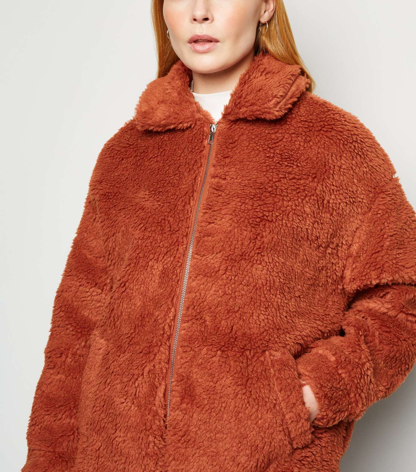 Cameo Rose Rust Teddy Bomber Jacket Image 5