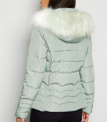 new look mint green coat