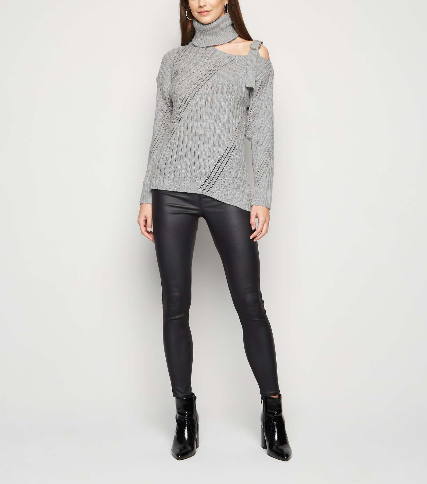 Cameo Rose Grey Cut Out Jumper Image 2