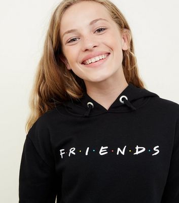 Girls Black Logo Friends Hoodie New Look