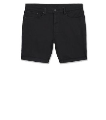 black plus size denim shorts