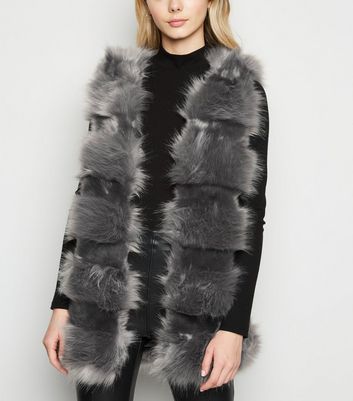 dark grey fur gilet