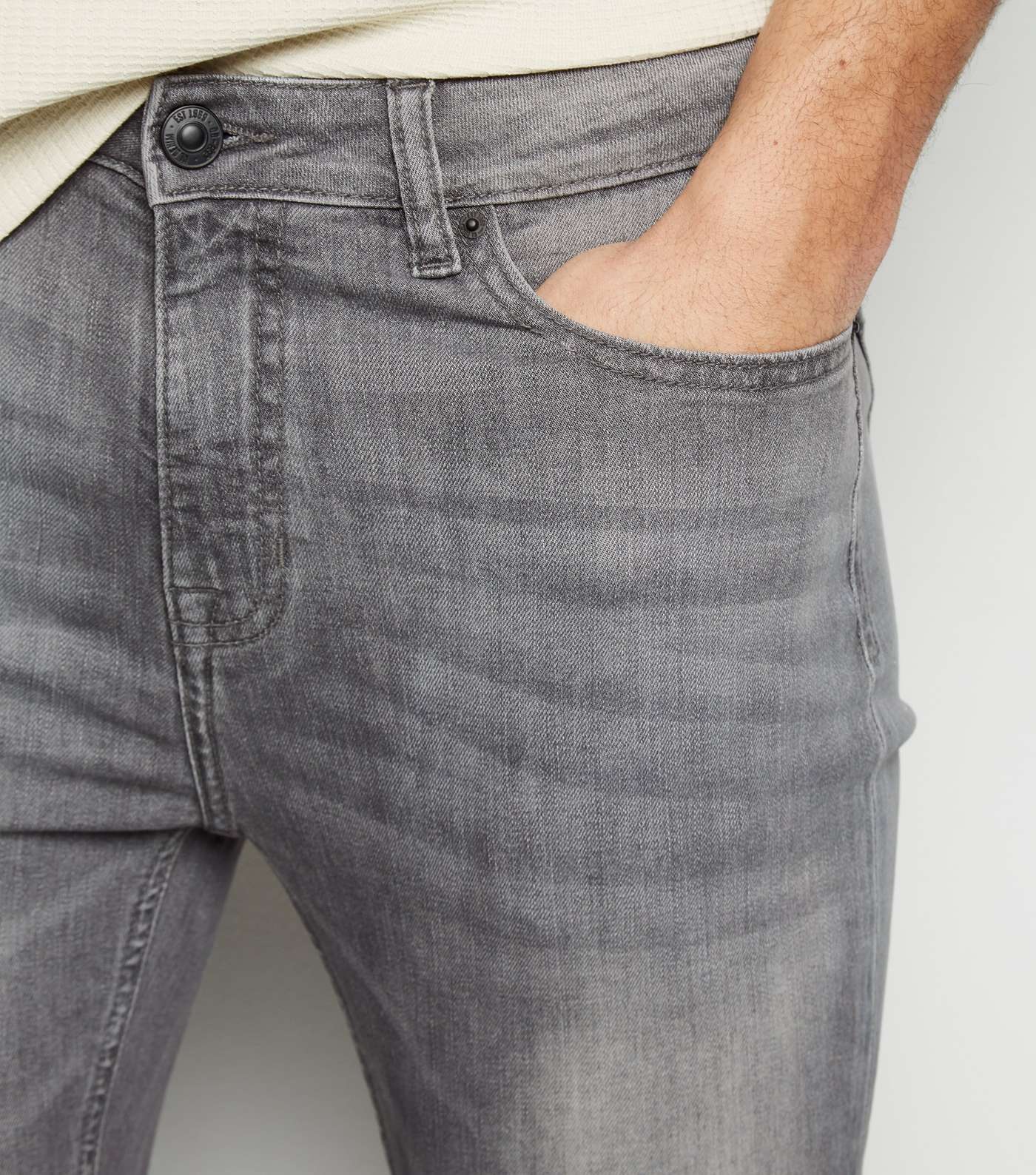 Pale Grey Washed Spray On Skinny Jeans  Image 5