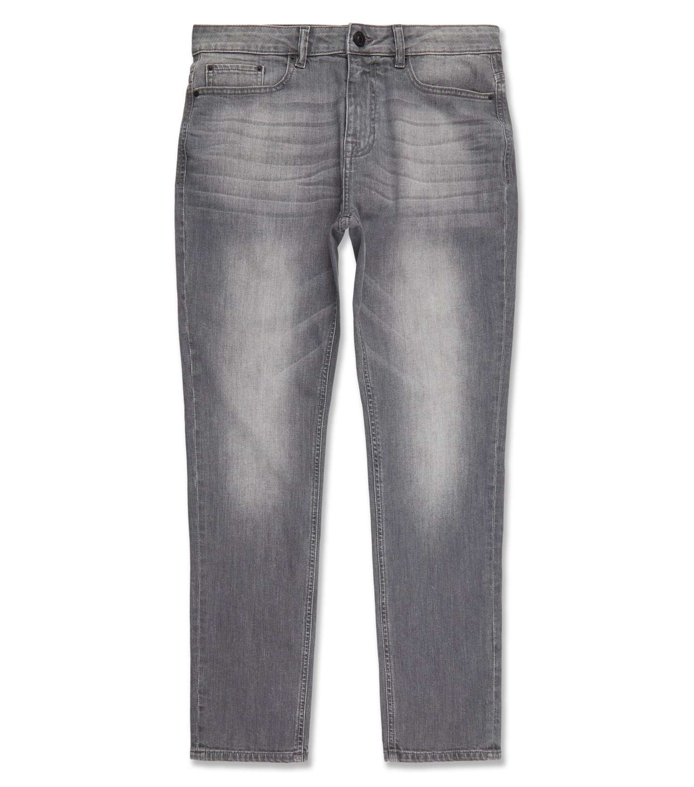 Pale Grey Washed Slim Jeans Image 6
