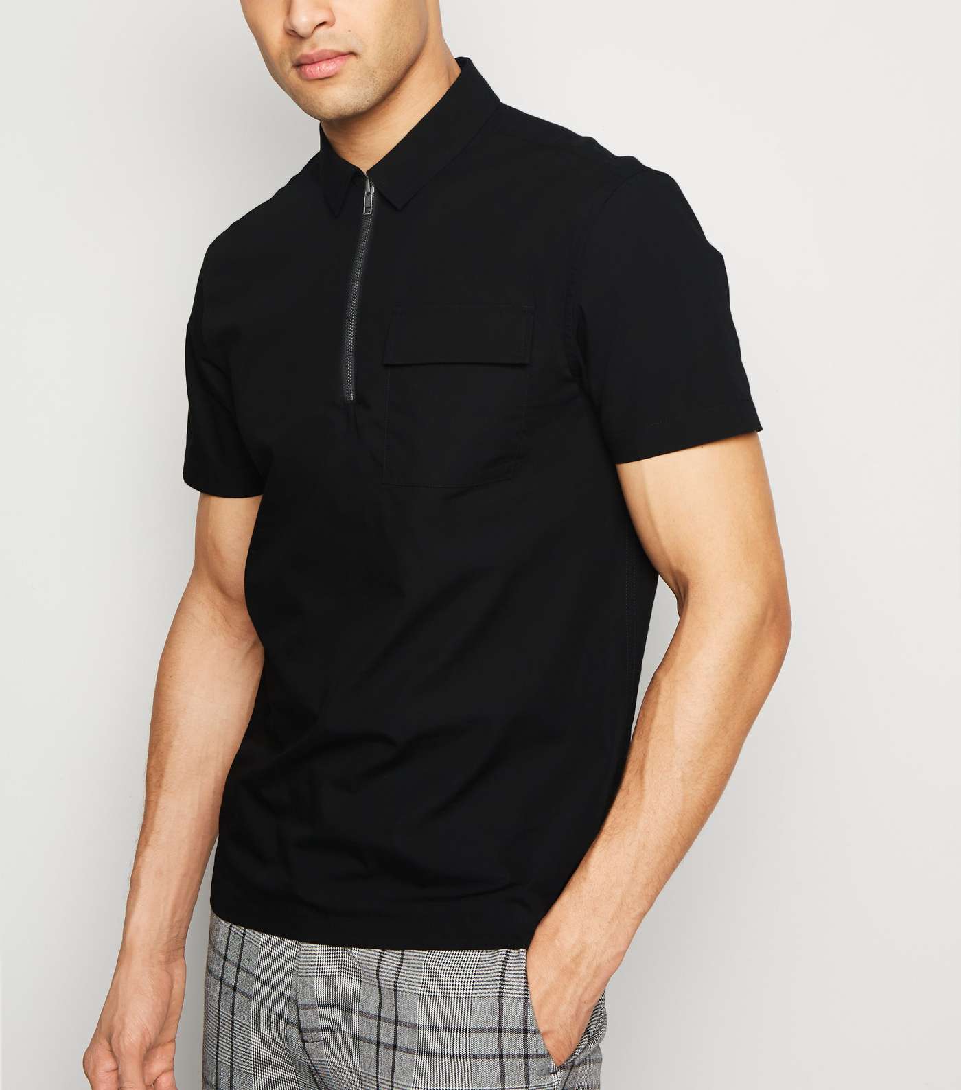 Black Short Sleeve Utility Shirt