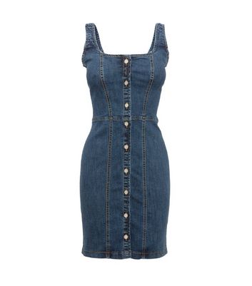 new look denim bardot dress