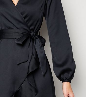 ruffle wrap dress long sleeve