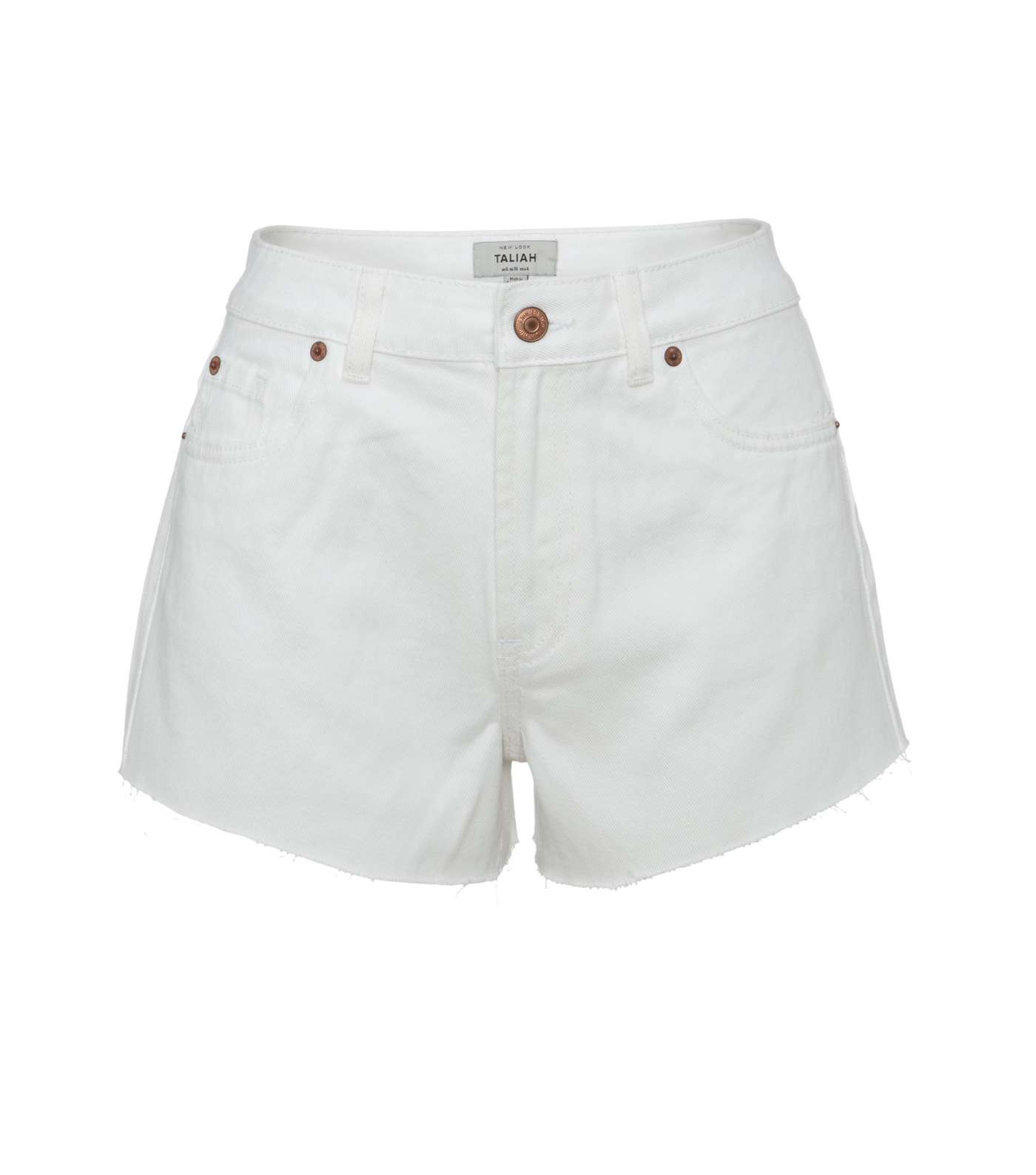 Off White Frayed Denim Shorts 