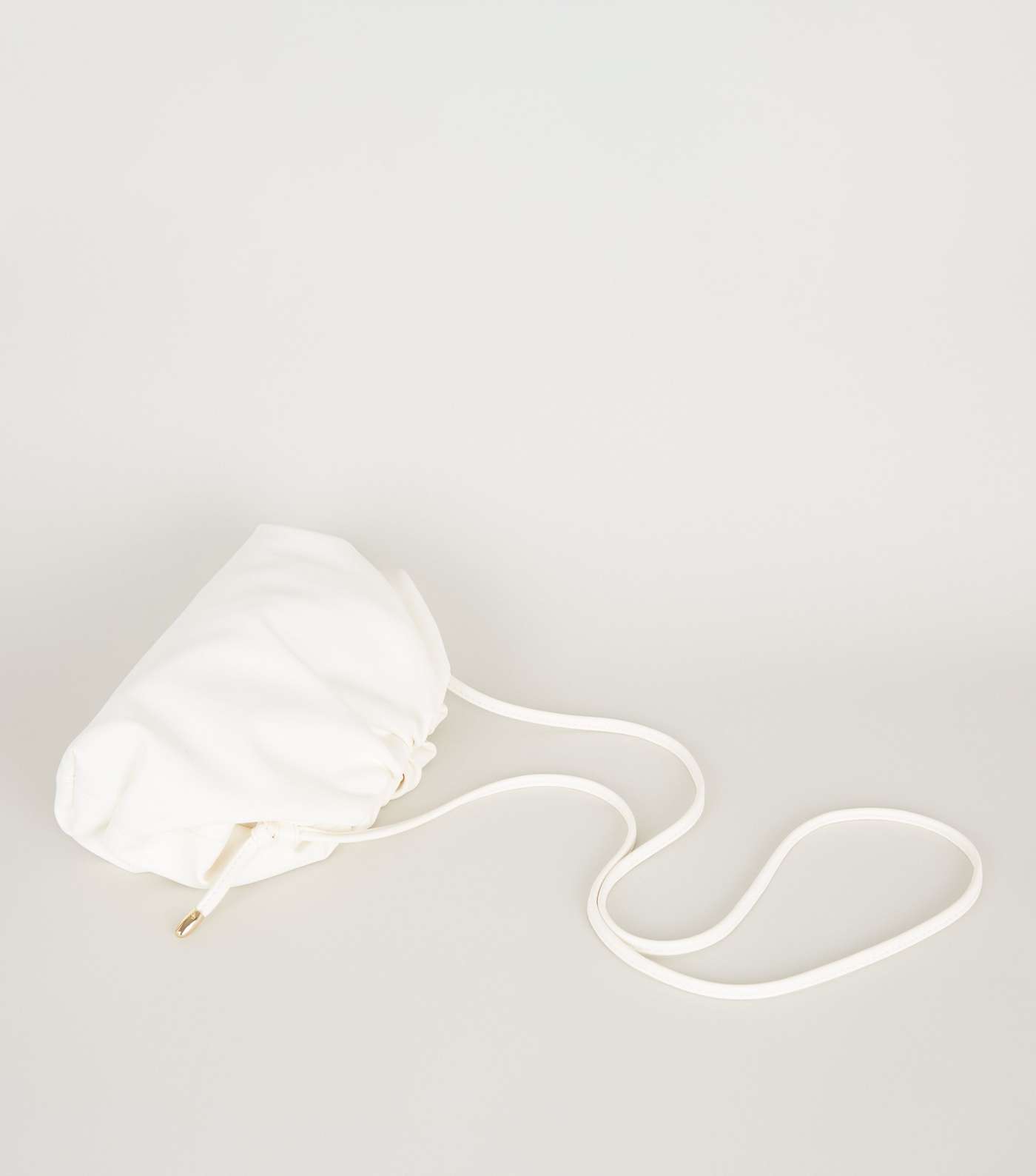 White Leather-Look Pouch Bag Image 3
