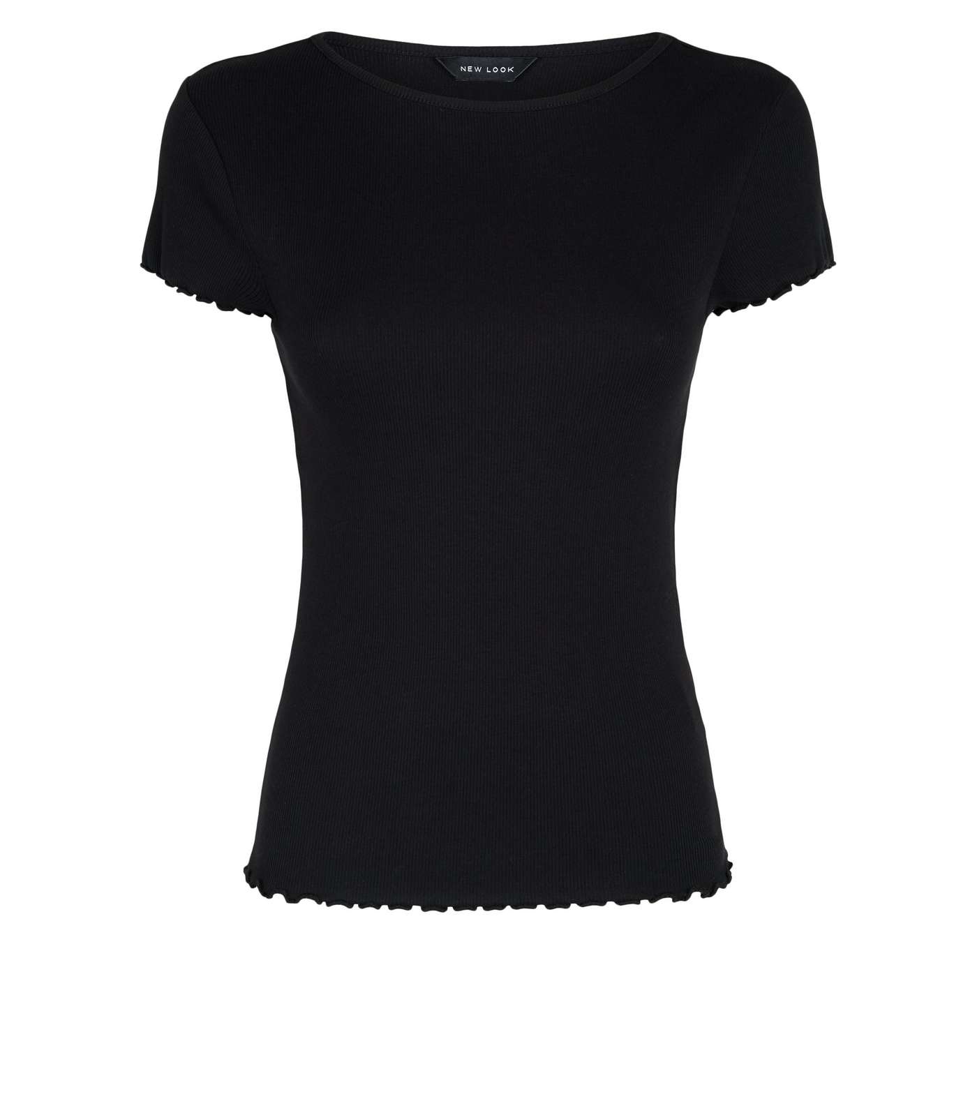 Black Frill Trim Cap Sleeve T-Shirt Image 5