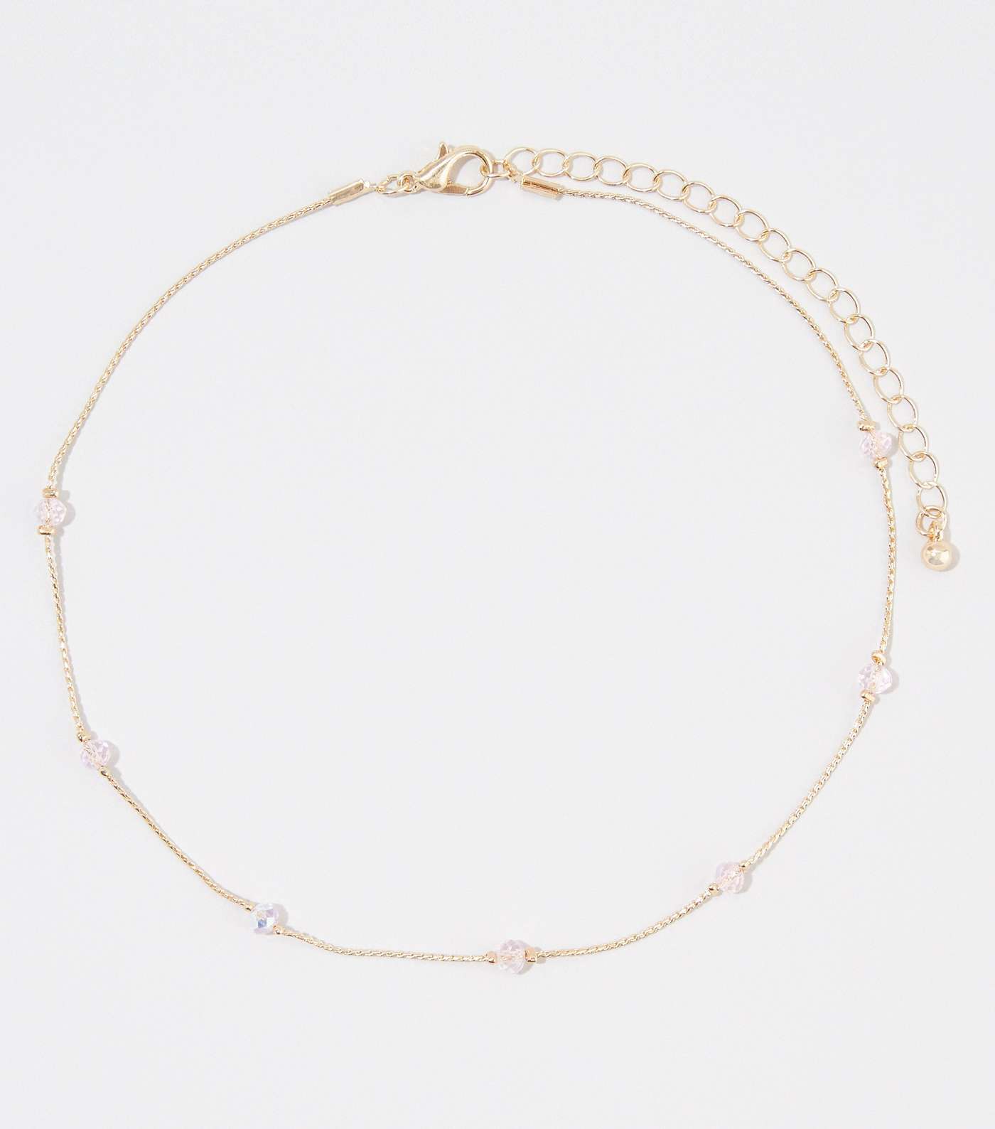 Pale Pink Bead Choker Necklace