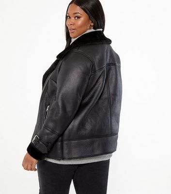 Faux Fur Lined Aviator Jacket 