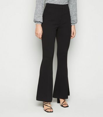 new look black flared trousers
