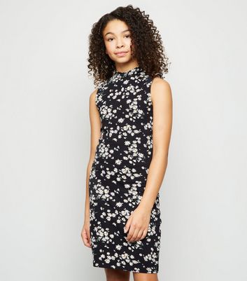 girls black bodycon dress