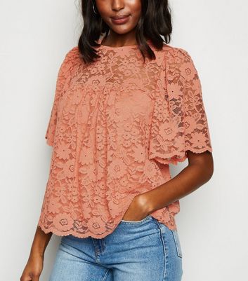 lace flutter sleeve top