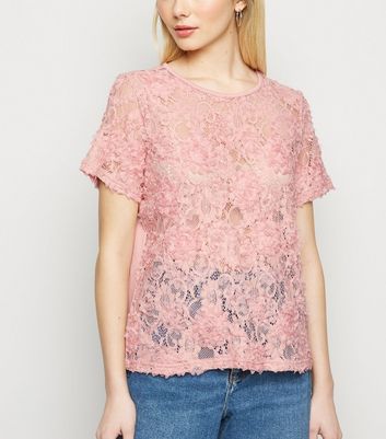 Pink lace tops with clearance sleeves