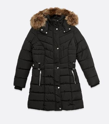 new look petite puffer jacket in black