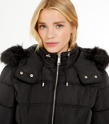 petite black padded jacket