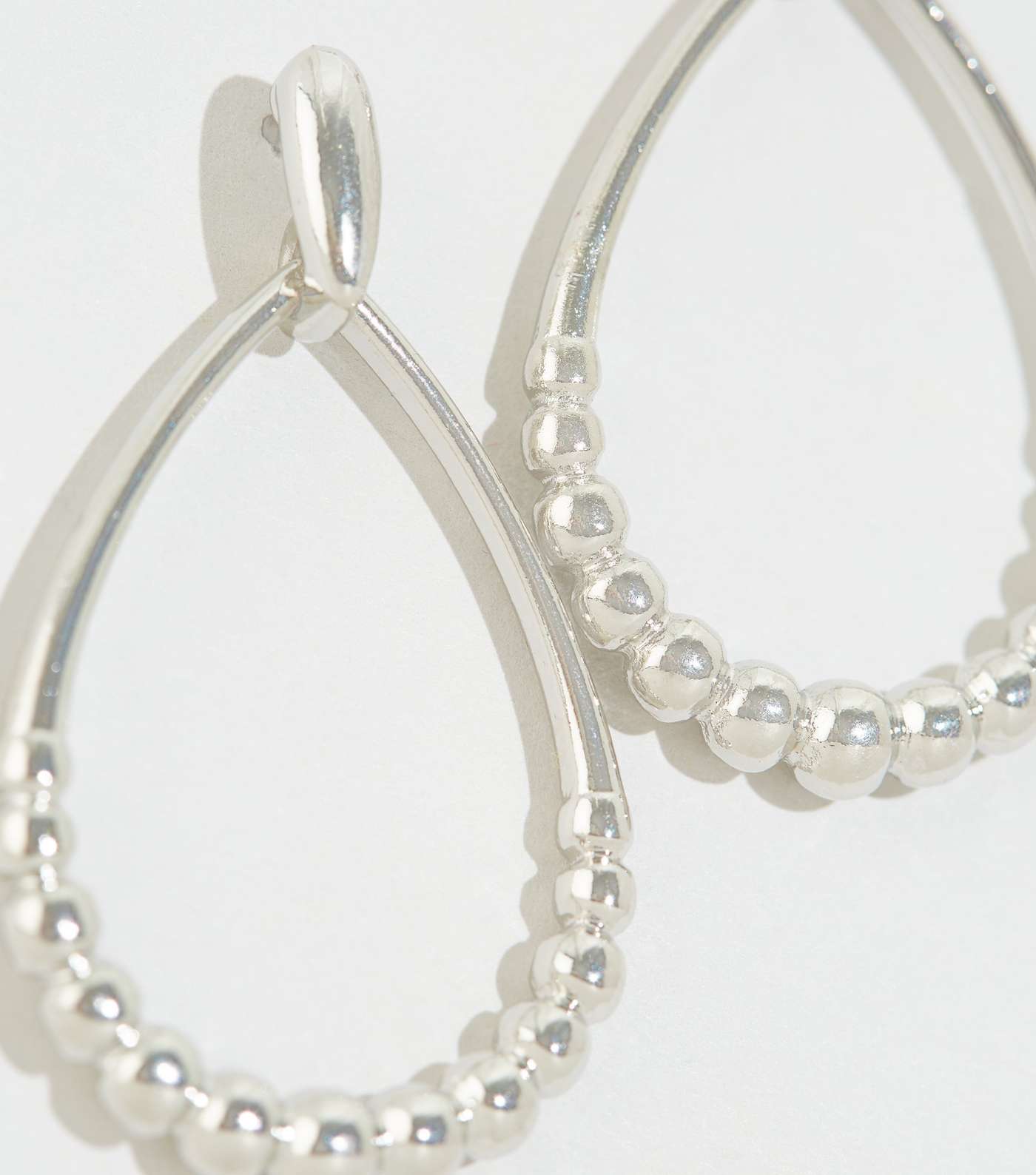 Silver Teardrop Doorknocker Earrings  Image 3