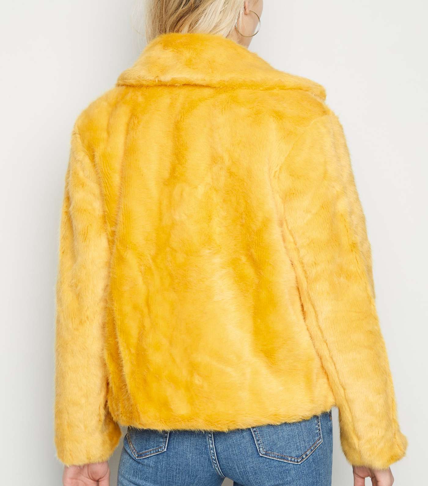 Cameo Rose Yellow Faux Fur Coat Image 3