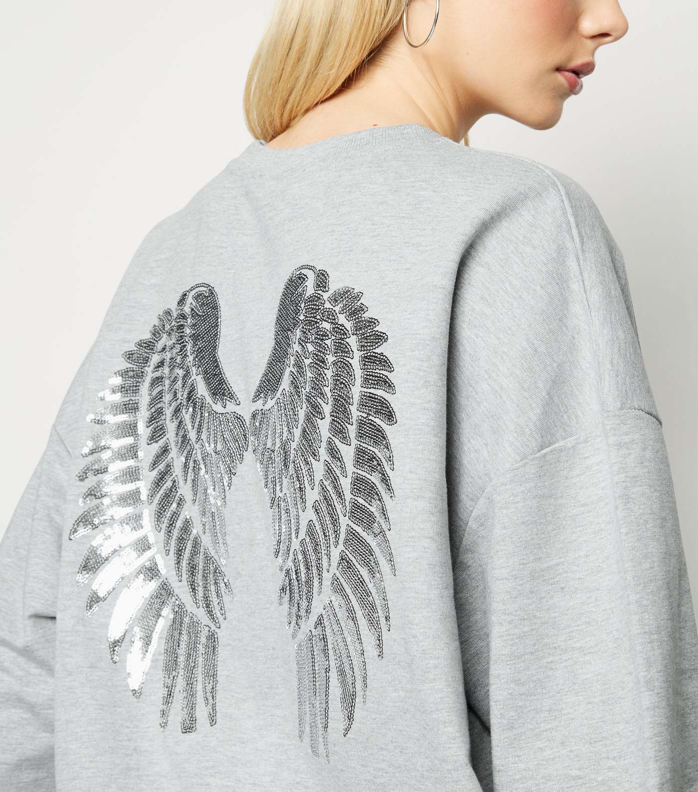 Cameo Rose Grey Sequin Angel Back Sweatshirt Image 5