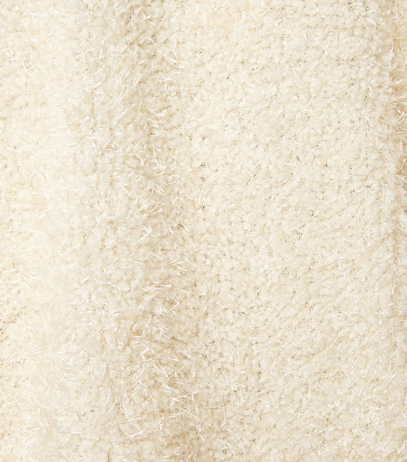 Off White Fluffy Fine Knit Cardigan Image 6