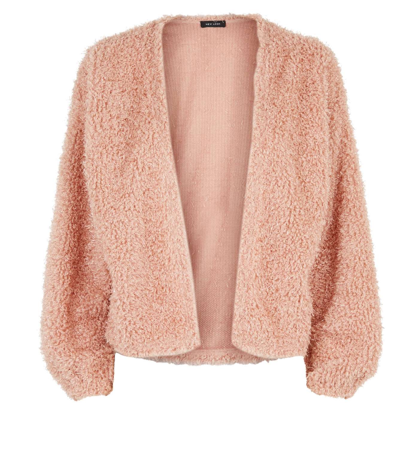 Mid Pink Fluffy Fine Knit Cardigan Image 4