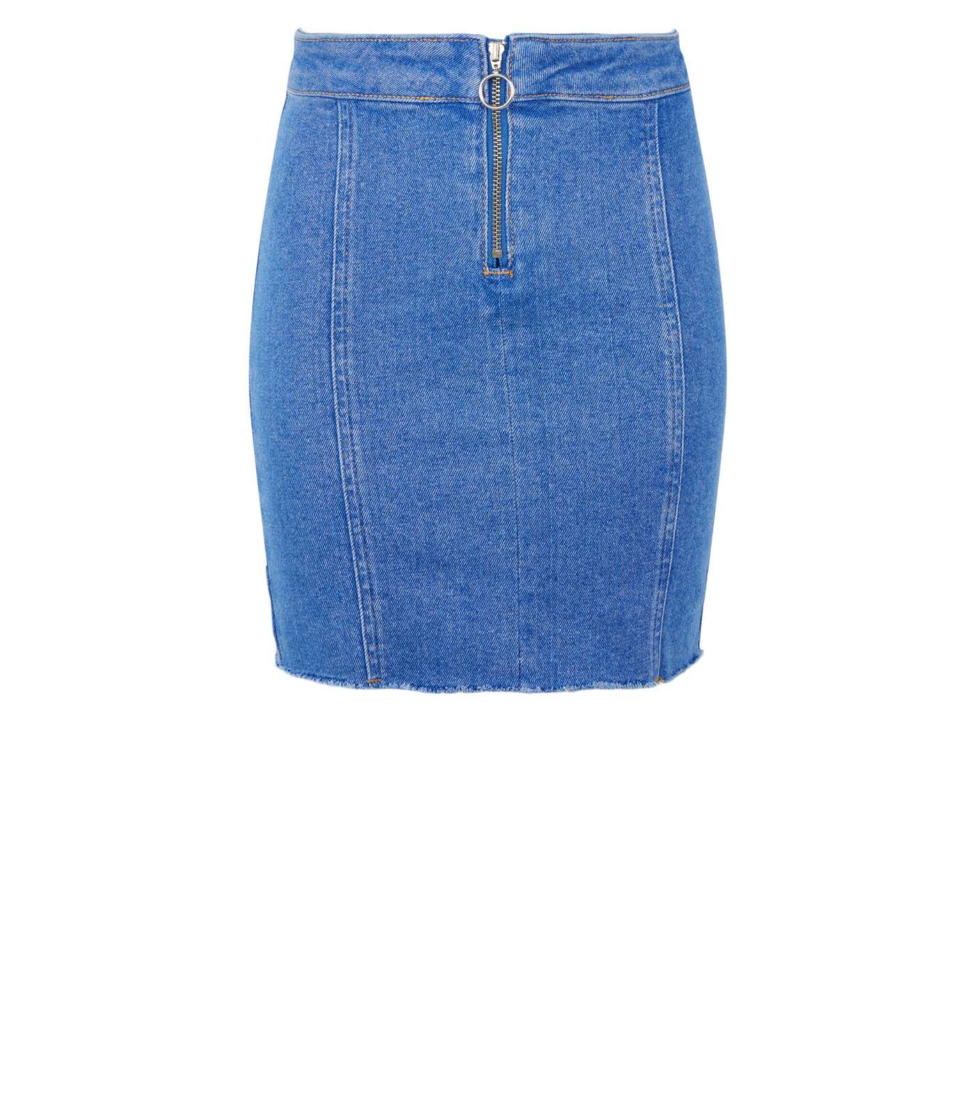 Girls Bright Blue Denim Tube Skirt Image 4