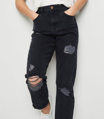 ripped jeans for girls black