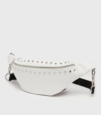 white leather bum bags