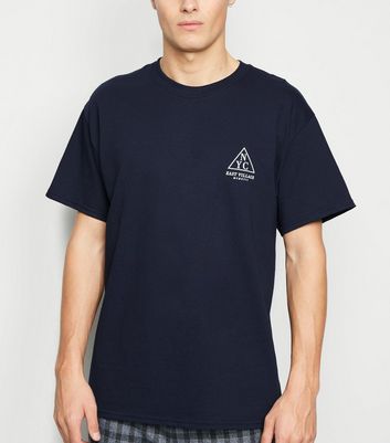 d122120 Meine Marke Herren New York Marineblau Slogan T Shirt Größe 2xl 