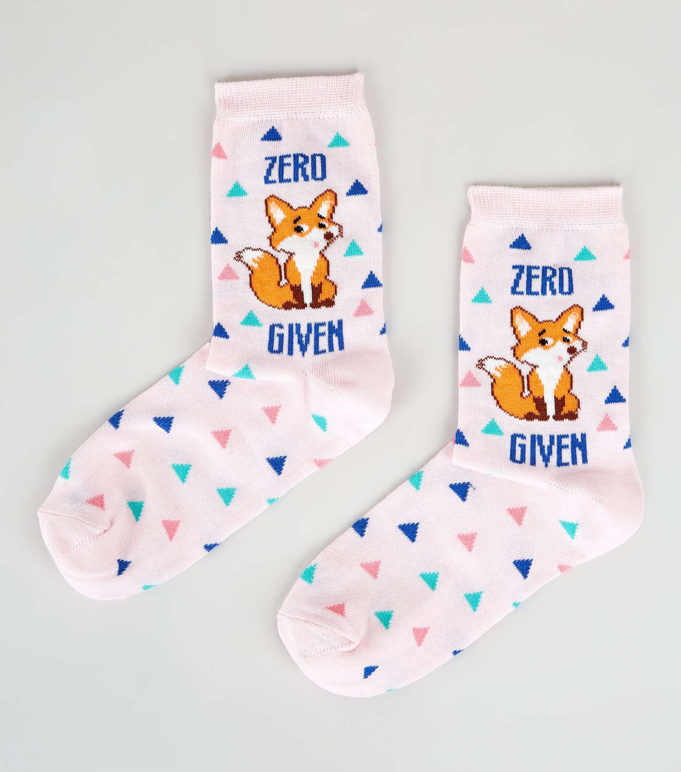 Pink Zero Fox Slogan Socks