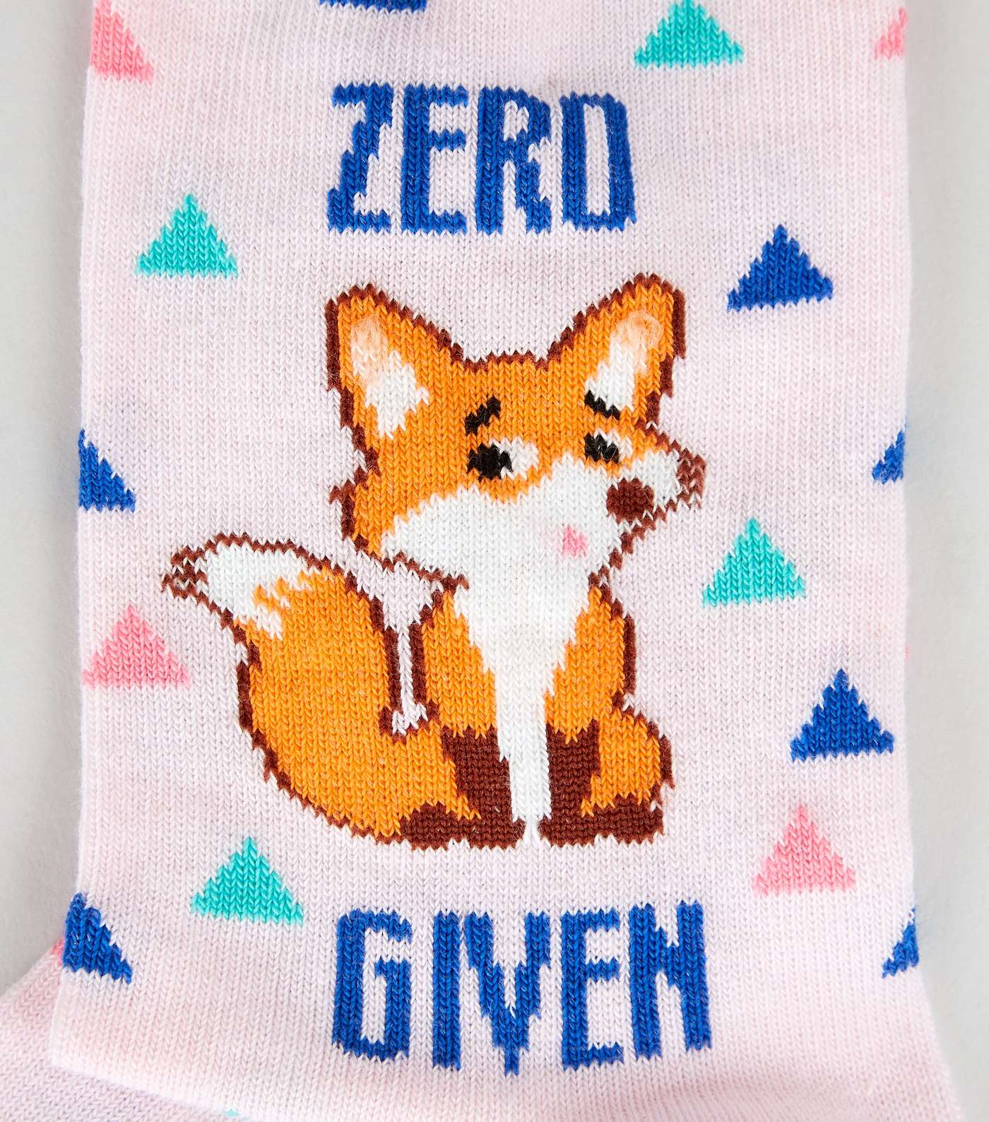 Pink Zero Fox Slogan Socks Image 3