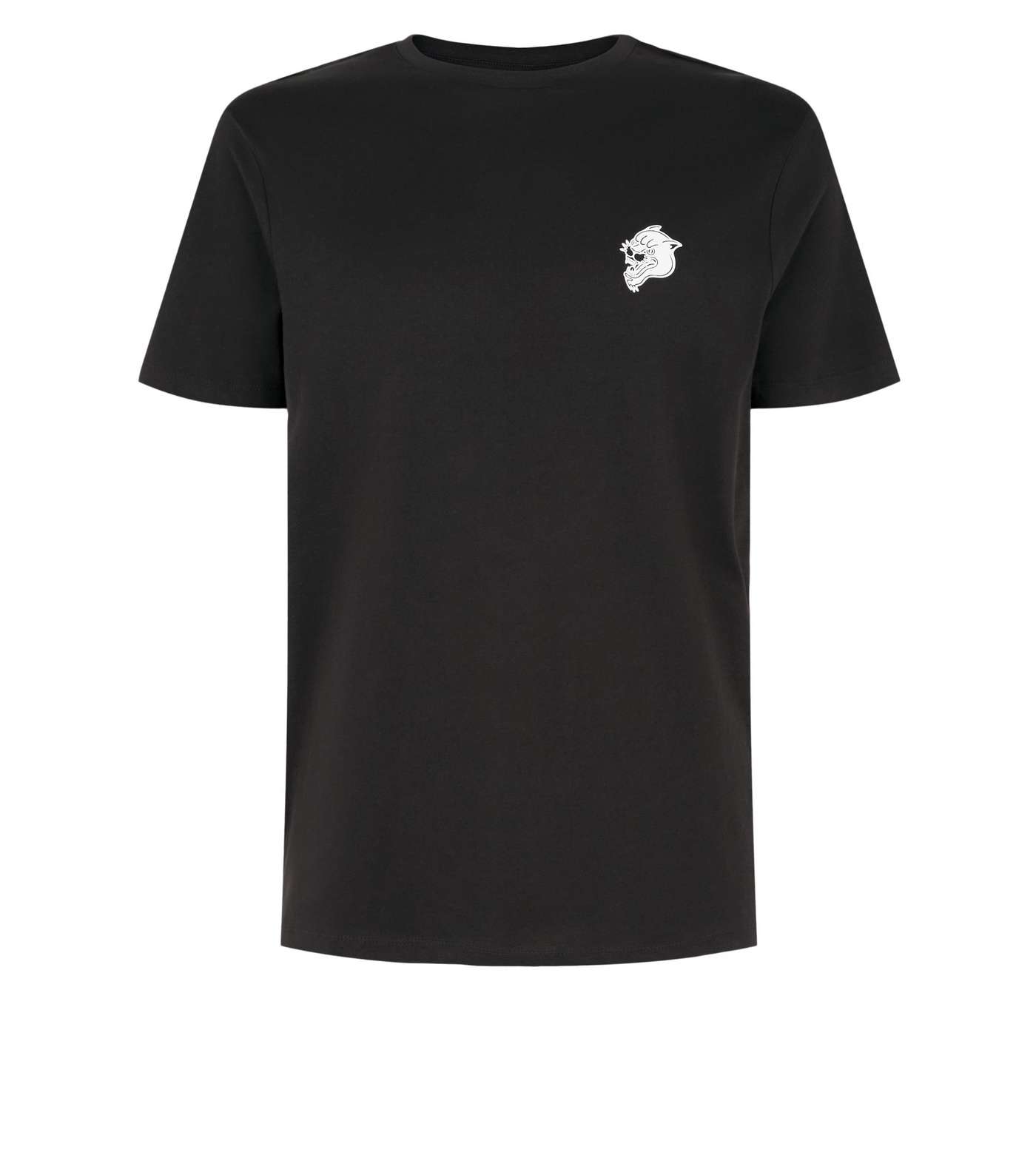 Black Printed Panther Short Sleeve T-Shirt Image 4