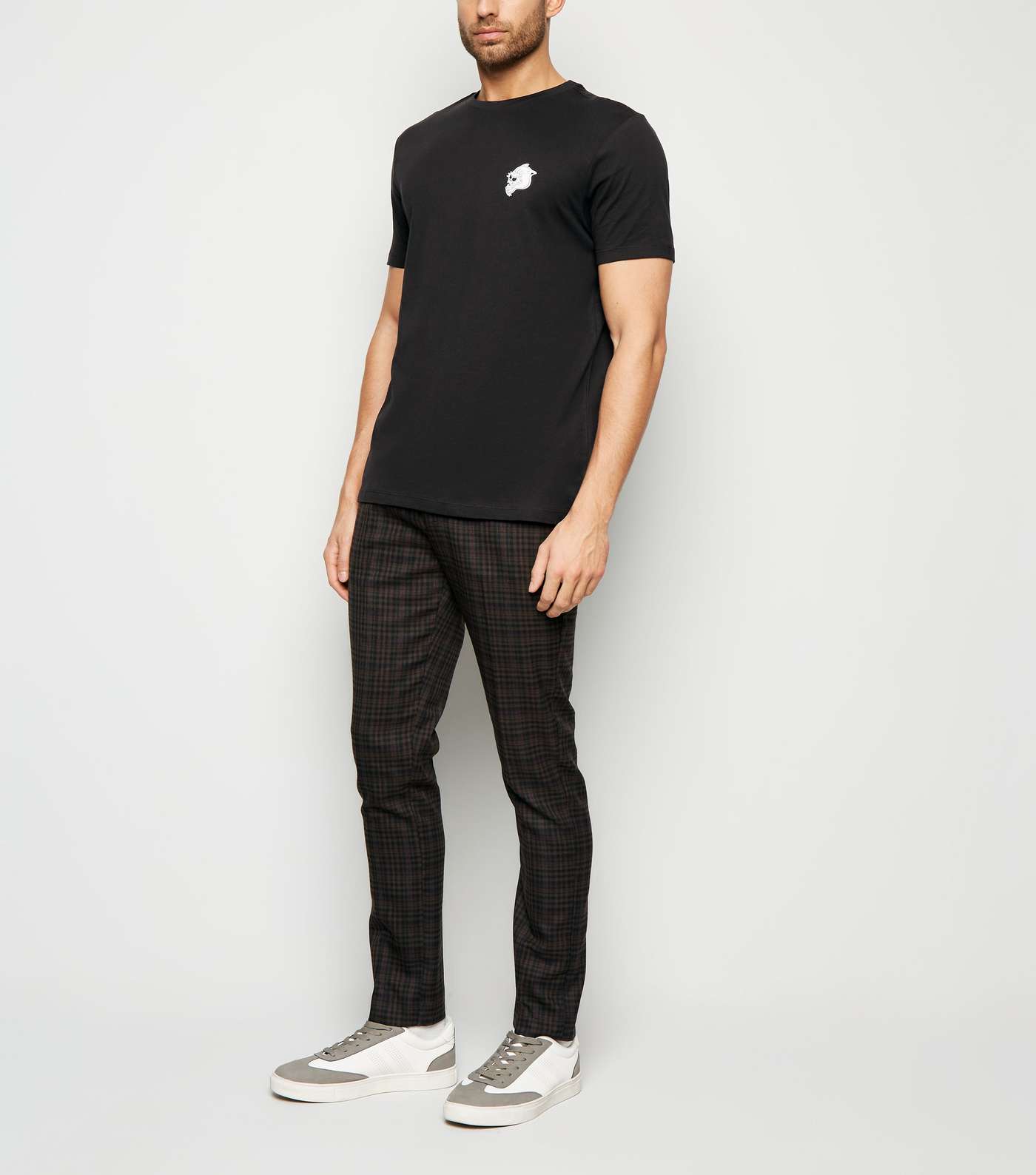 Black Printed Panther Short Sleeve T-Shirt Image 2