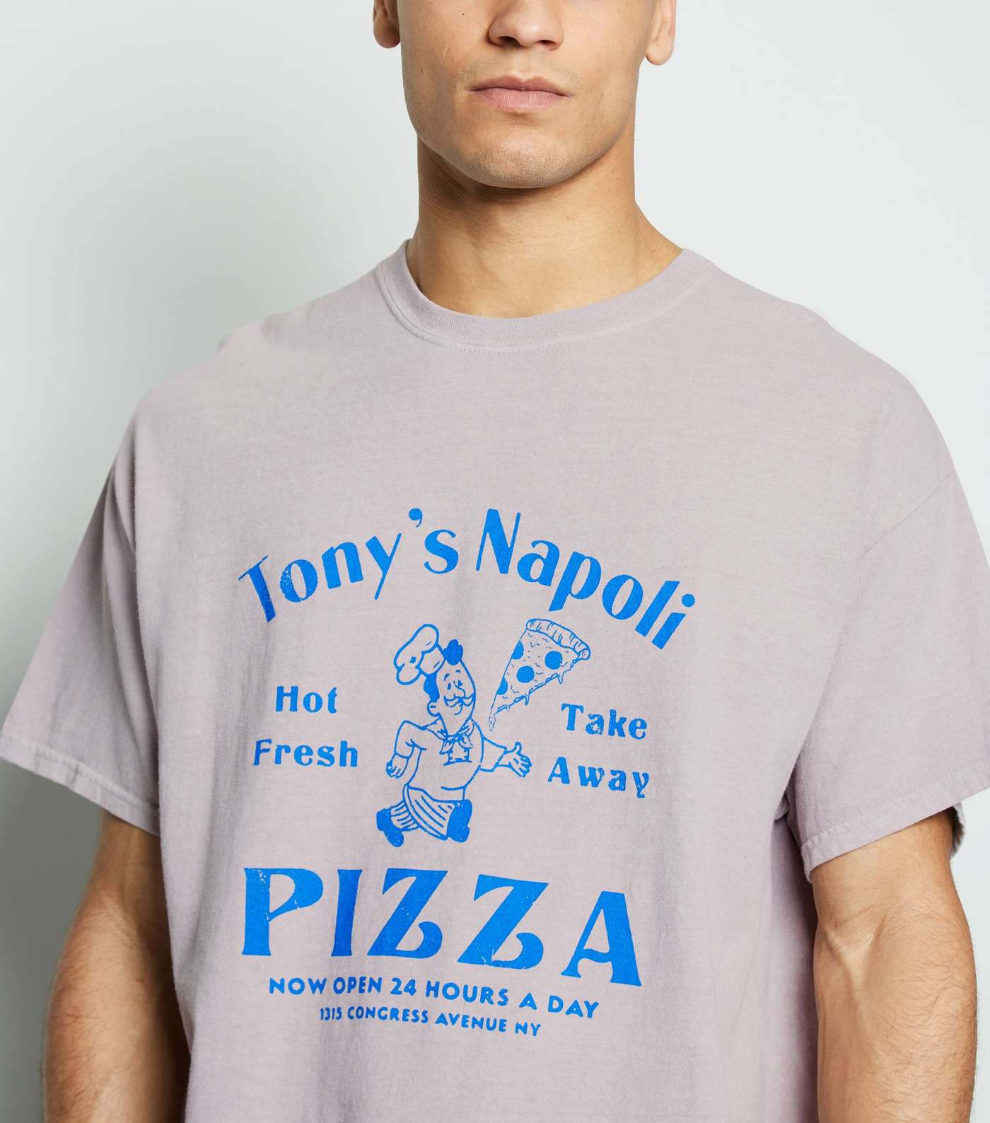 Lilac Napoli Pizza Slogan T-Shirt Image 5
