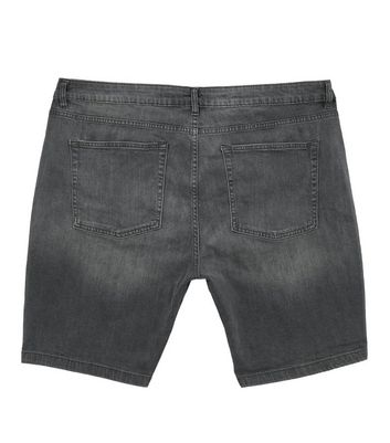 Image of Plus Size Black Skinny Stretch Denim Shorts New Look