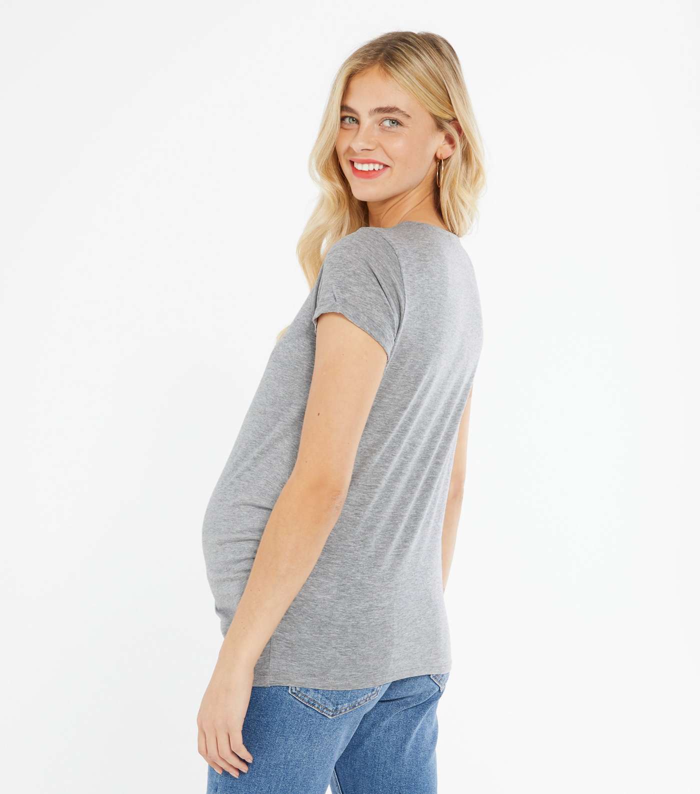 Maternity Grey Short Sleeve T-Shirt Image 3