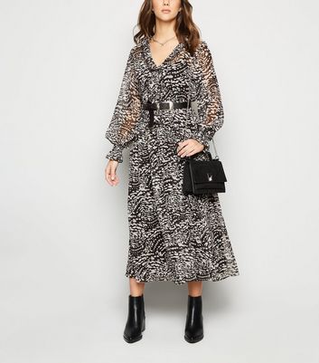 black and grey leopard print dress