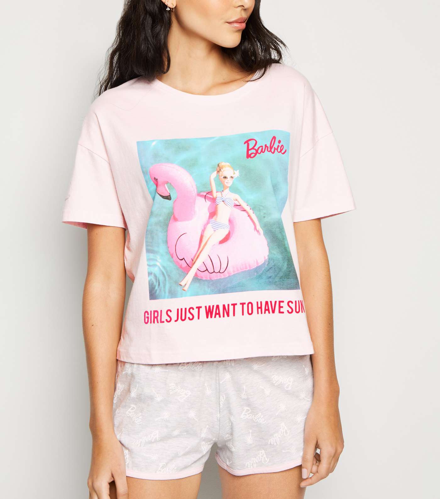Pink Barbie Slogan Short Pyjama Set