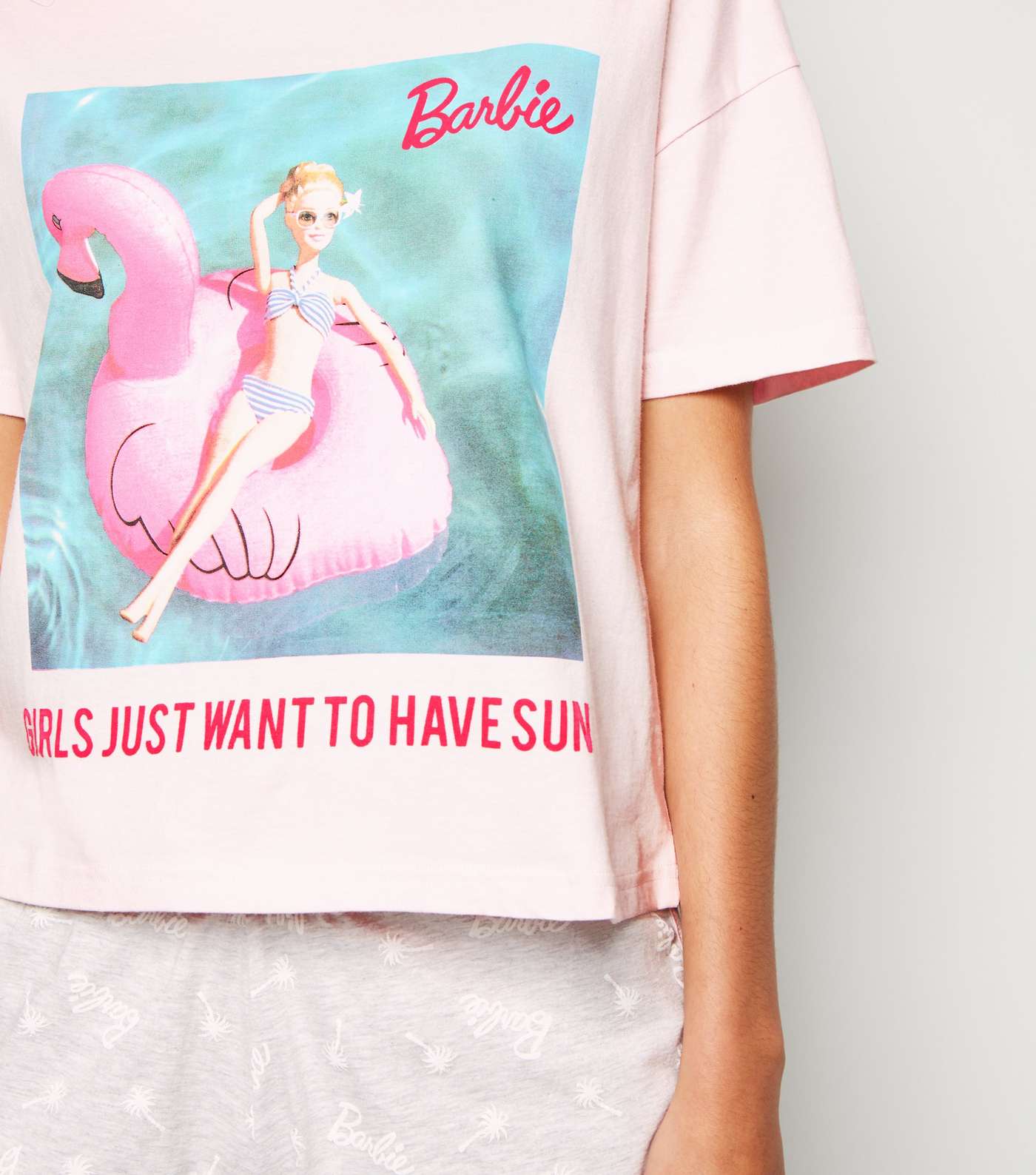 Pink Barbie Slogan Short Pyjama Set Image 5