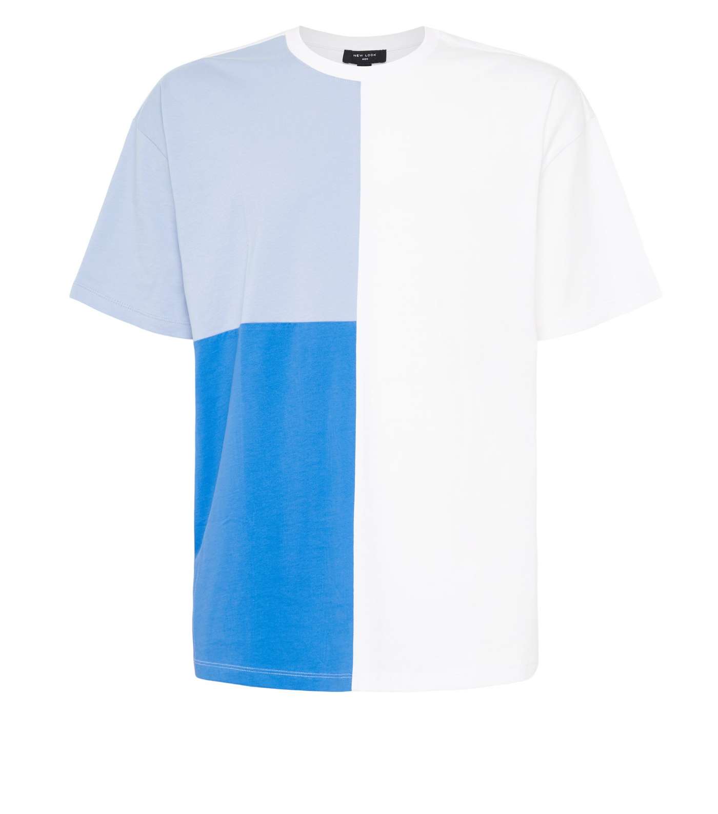 Pale Blue Colour Block T-Shirt Image 4