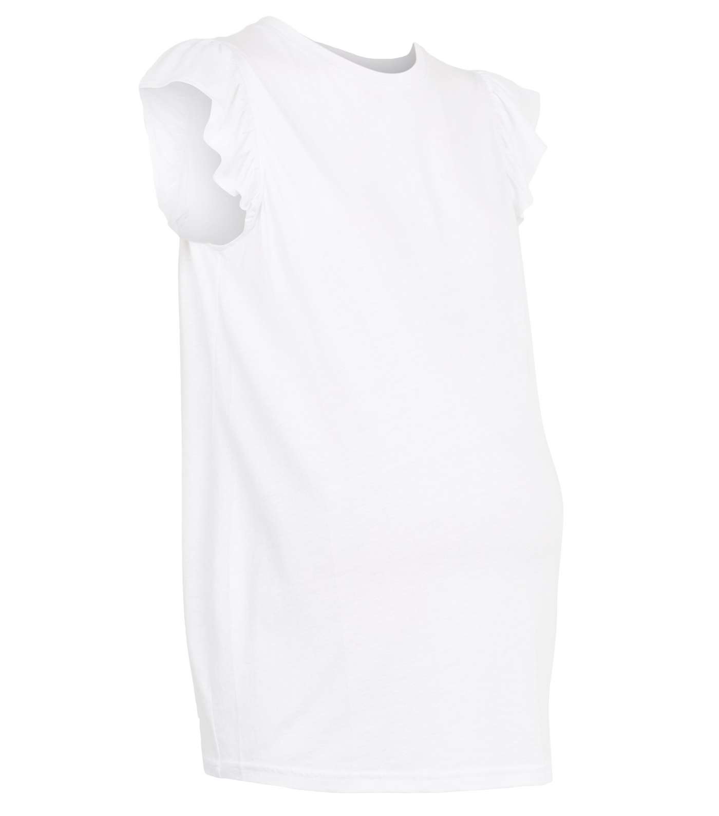 Maternity White Frill Sleeve Top Image 4